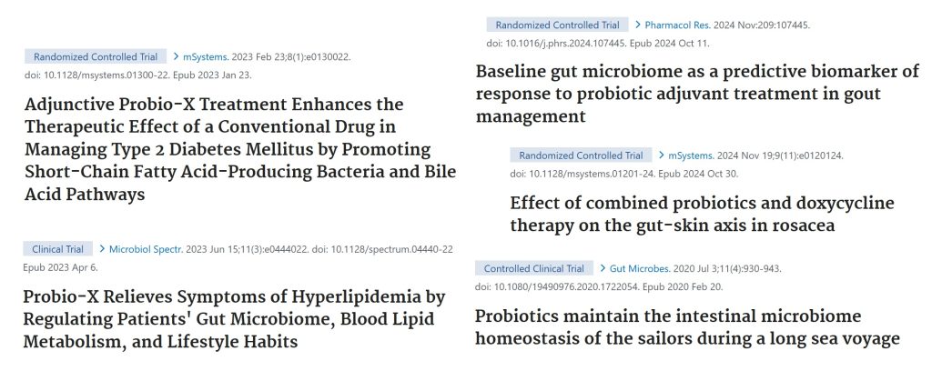 5 research papers probio x clinical trials