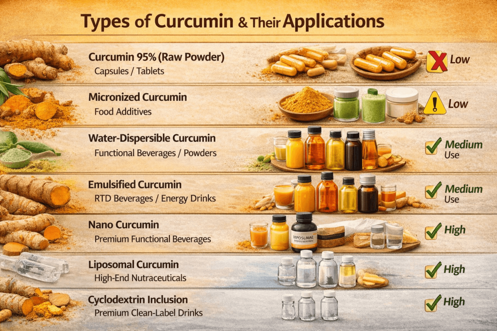 Curcumin Ingredients for Beverages & Functional Foods curcumin application