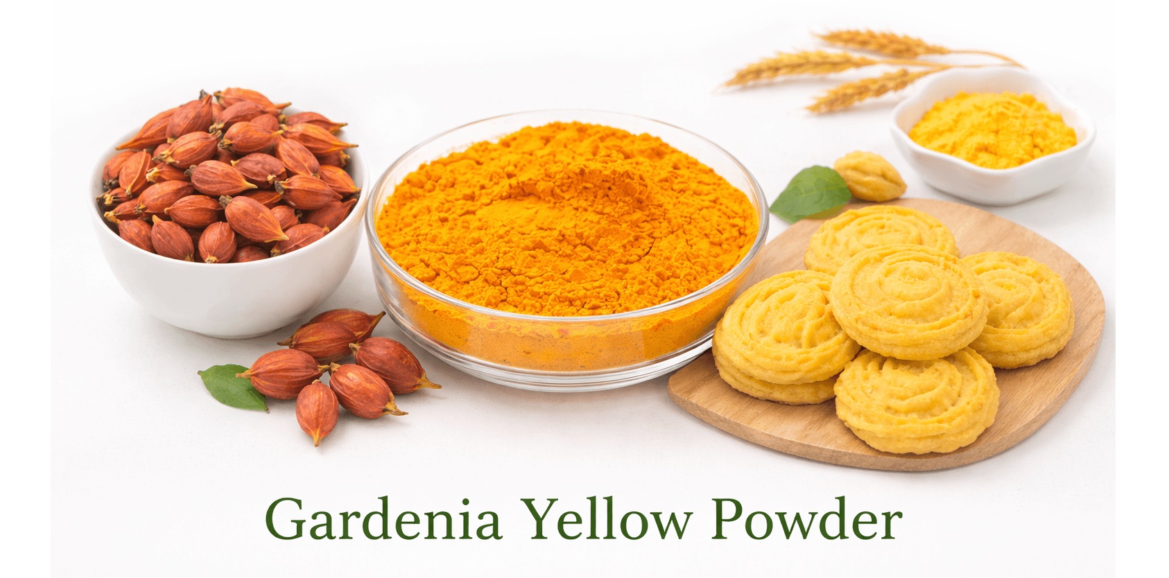 Natural gardenia yellow food color powder, plant-based yellow colorant, bulk gardenia yellow supplier