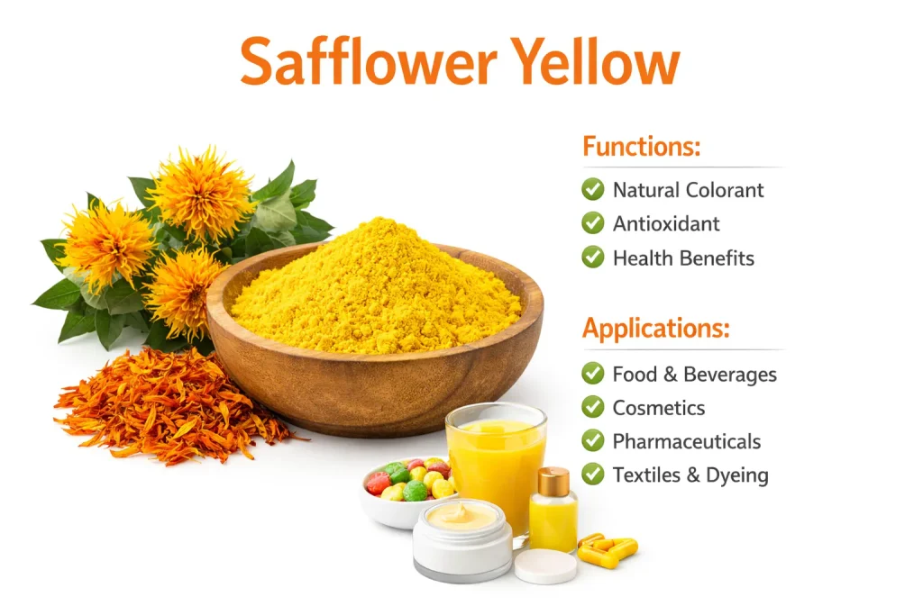 safflower yellow functions applications processed