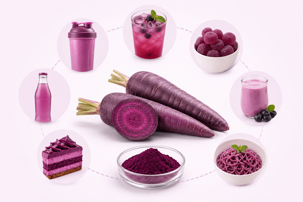 Purple Carrot Extract Color: Which Food and Beverage Applications Does It Perform Best In? purple carrot color in food and beverage