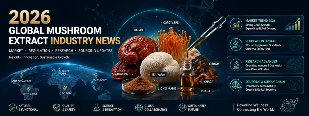 2026 Global Mushroom Extract Industry News: Market, Regulation, Research & Sourcing Updates 2026 mushroom extract industry news