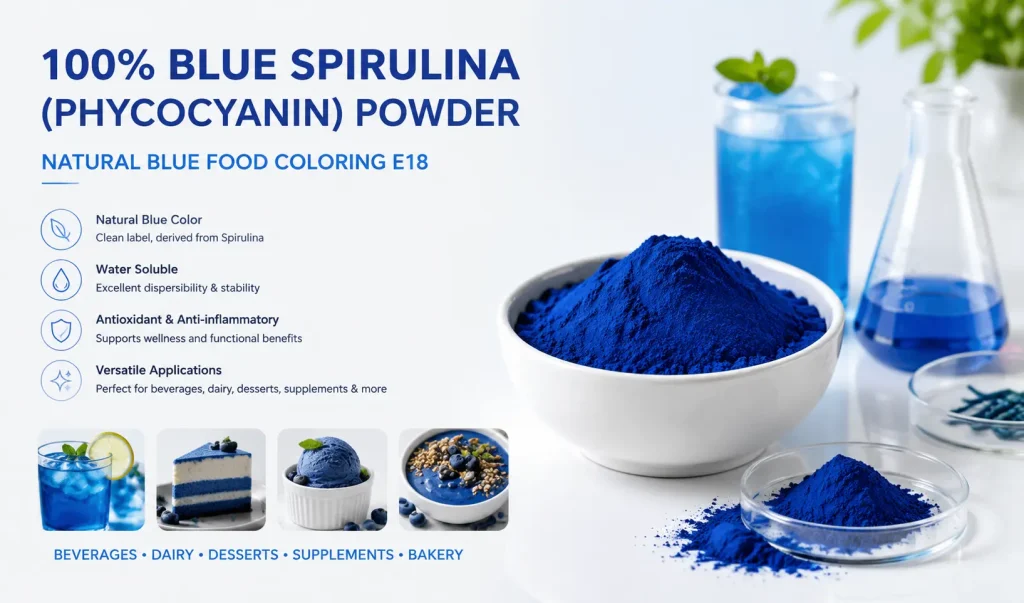blue spirulina phycocyanin powder natural blue food coloring
